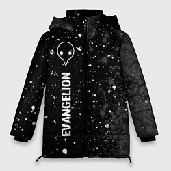 Куртка зимняя женская Evangelion glitch на темном фоне: по-вертикали, цвет: 3D-черный