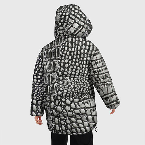 Женская зимняя куртка Кожа крокодила - текстура / 3D-Красный – фото 4