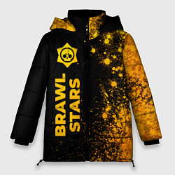 Куртка зимняя женская Brawl Stars - gold gradient: по-вертикали, цвет: 3D-черный