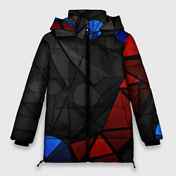 Куртка зимняя женская Black blue red elements, цвет: 3D-светло-серый