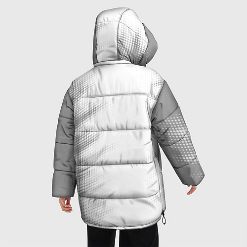 Женская зимняя куртка Evangelion glitch на светлом фоне: по-вертикали / 3D-Черный – фото 4