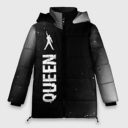 Женская зимняя куртка Queen glitch на темном фоне: по-вертикали