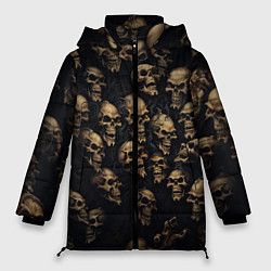 Куртка зимняя женская Черепная вечеринка, цвет: 3D-черный