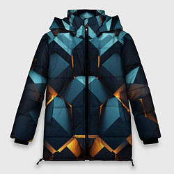 Куртка зимняя женская Объемные неровные плиты, цвет: 3D-черный