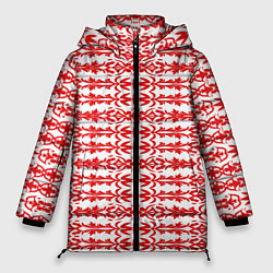 Куртка зимняя женская Красно-белый батик, цвет: 3D-черный