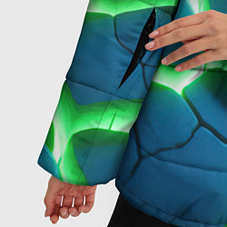 Куртка зимняя женская Разлом зеленых плит, цвет: 3D-светло-серый — фото 2
