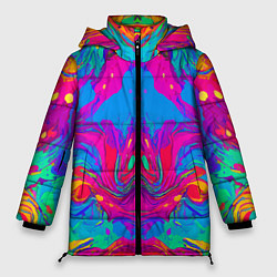 Женская зимняя куртка Красочная зеркальная абстракция - мода - нейросеть