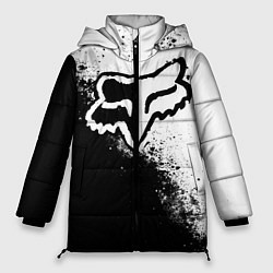 Женская зимняя куртка Fox motocross - черно-белые пятна