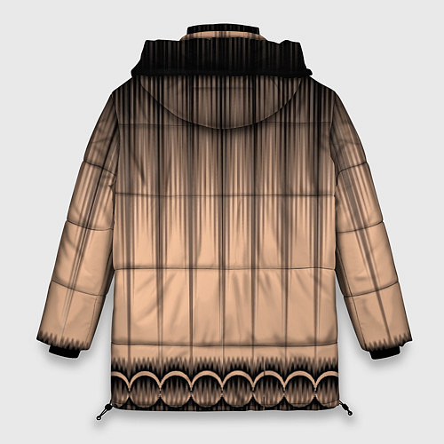 Женская зимняя куртка Персиковый полосатый градиент / 3D-Красный – фото 2