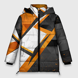 Куртка зимняя женская Абстрактный полигональный узор Asiimov, цвет: 3D-черный