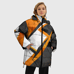 Куртка зимняя женская Абстрактный полигональный узор Asiimov, цвет: 3D-черный — фото 2