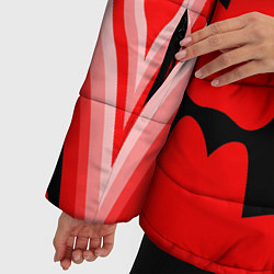 Куртка зимняя женская Сердечки с красными узорами, цвет: 3D-светло-серый — фото 2