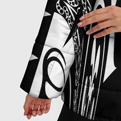 Куртка зимняя женская Черные завихрения, цвет: 3D-светло-серый — фото 2