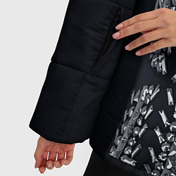 Куртка зимняя женская Черный корсет с блестящими стразами, цвет: 3D-черный — фото 2
