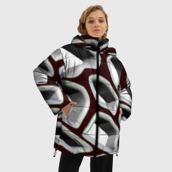 Куртка зимняя женская Объемная сеть, цвет: 3D-черный — фото 2