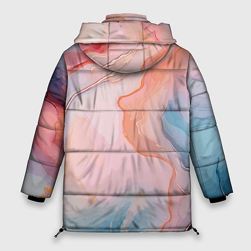 Женская зимняя куртка Розовый рассвет абстрактный узор / 3D-Красный – фото 2