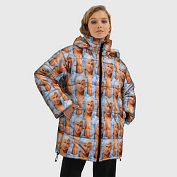 Куртка зимняя женская Паттерн - Райан Гослинг, цвет: 3D-светло-серый — фото 2