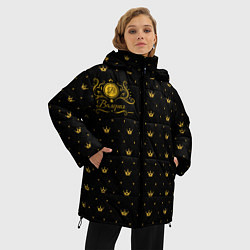 Куртка зимняя женская Королевский паттерн - Валерия, цвет: 3D-светло-серый — фото 2