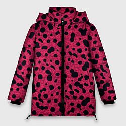 Куртка зимняя женская Пятнистый паттерн розовый, цвет: 3D-черный