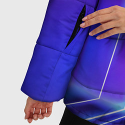 Куртка зимняя женская Neon glow - vaporwave - strips, цвет: 3D-черный — фото 2