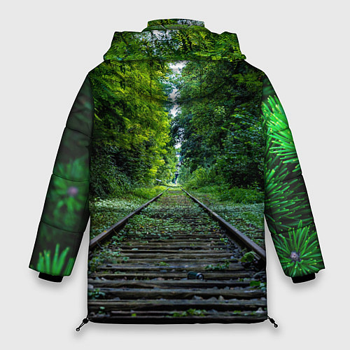Женская зимняя куртка Зелёный лес России / 3D-Красный – фото 2