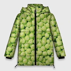 Куртка зимняя женская Узор из теннисных мячей, цвет: 3D-черный
