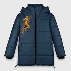 Куртка зимняя женская Золотой бегущий человек, цвет: 3D-черный