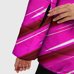 Куртка зимняя женская Розовые абстрактные трубочки, цвет: 3D-светло-серый — фото 2