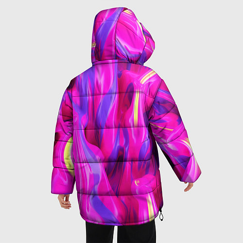 Женская зимняя куртка Pink blue texture / 3D-Черный – фото 4
