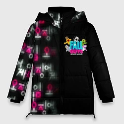 Куртка зимняя женская Игра в кальмара x Fall Guys, цвет: 3D-черный
