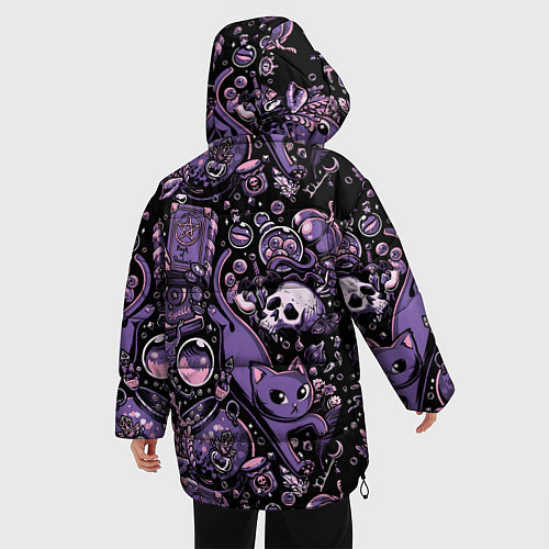 Женская зимняя куртка Ведьминский паттерн / 3D-Черный – фото 4