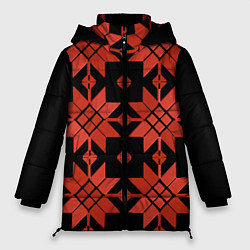 Куртка зимняя женская Удмуртский - вертикаль black, цвет: 3D-красный