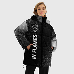 Куртка зимняя женская In Flames glitch на темном фоне: по-вертикали, цвет: 3D-черный — фото 2