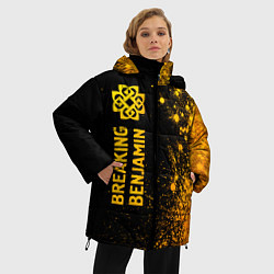 Куртка зимняя женская Breaking Benjamin - gold gradient: по-вертикали, цвет: 3D-черный — фото 2