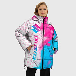 Куртка зимняя женская Suzuki neon gradient style: по-вертикали, цвет: 3D-черный — фото 2