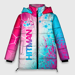 Женская зимняя куртка Hitman neon gradient style: по-вертикали
