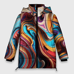 Куртка зимняя женская Поток красок, цвет: 3D-черный