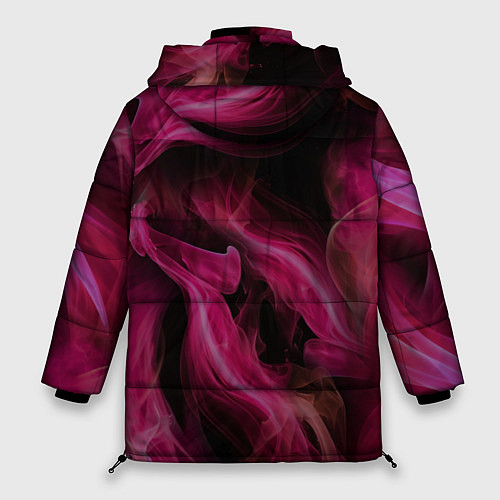 Женская зимняя куртка Розовый цветок в огне - нейросеть / 3D-Красный – фото 2