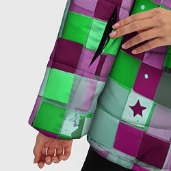 Куртка зимняя женская Ретро Квадраты, цвет: 3D-светло-серый — фото 2