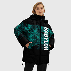 Куртка зимняя женская Вавилон на фоне цветочных узоров, цвет: 3D-черный — фото 2