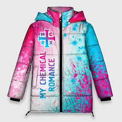 Женская зимняя куртка My Chemical Romance neon gradient style: по-вертик