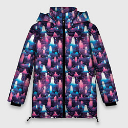 Куртка зимняя женская Привидения в облачном городе, цвет: 3D-светло-серый