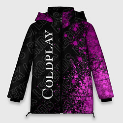 Куртка зимняя женская Coldplay rock legends: по-вертикали, цвет: 3D-черный