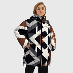 Куртка зимняя женская Геометрия стиля, цвет: 3D-светло-серый — фото 2