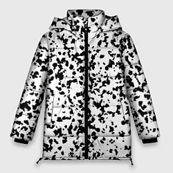 Куртка зимняя женская Пятнистый чёрно-белый паттерн, цвет: 3D-черный