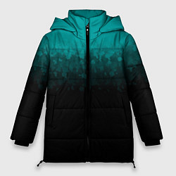 Куртка зимняя женская Градиент бирюзово-чёрный, цвет: 3D-черный
