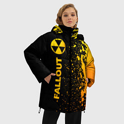 Куртка зимняя женская Fallout - gold gradient: по-вертикали, цвет: 3D-черный — фото 2