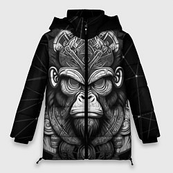 Женская зимняя куртка Кинг Конг король обезьян на фоне созвездия