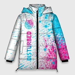 Куртка зимняя женская Disturbed neon gradient style: по-вертикали, цвет: 3D-черный