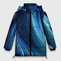 Куртка зимняя женская Трехмерные волны, цвет: 3D-красный